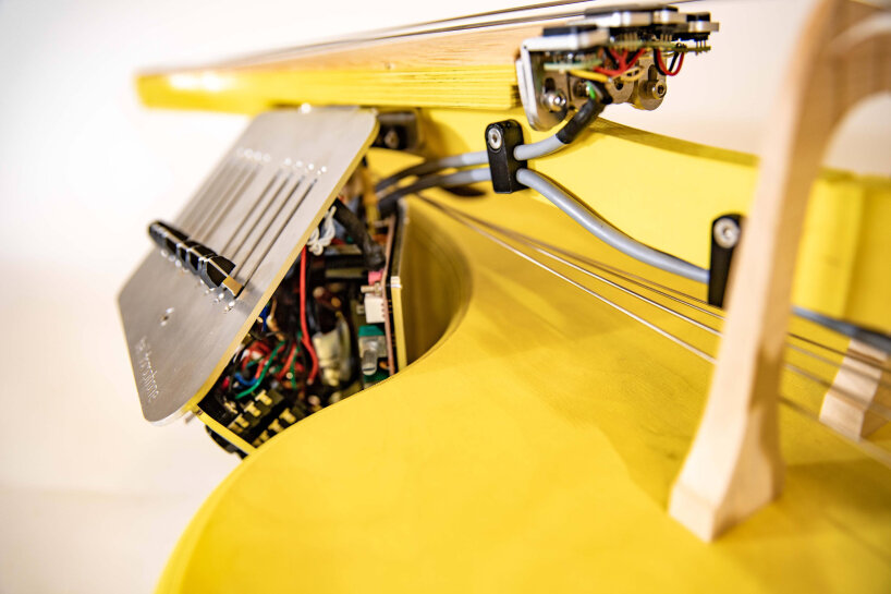 the feedback and electronic components let the musician control the sound to some extent