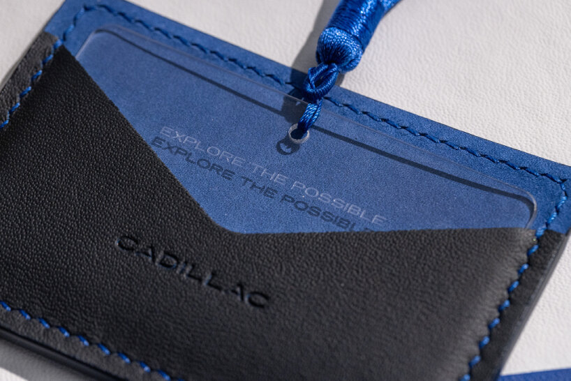 the duo designed a card holder accessory from the mycelium material to hint at the release of the car