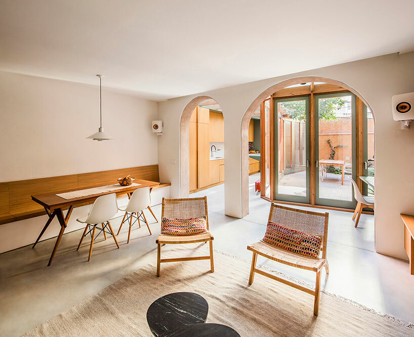 on the first floor, the design makes only minor changes