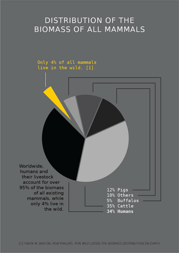 one of six description boards hanging on the fence of the installation