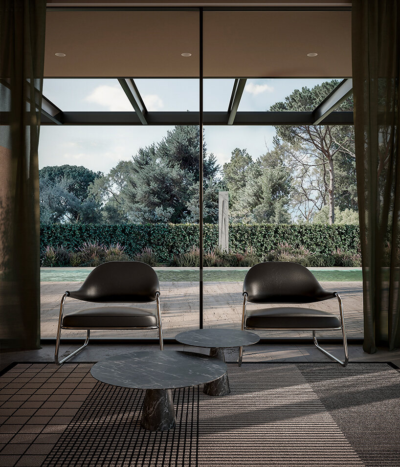 LOLLA armchair by Carlo Colombo, ORBIT marble coffee tables by AL_Studio, sculpture ‘Legami #12’, by Mikayel Ohanjanyan