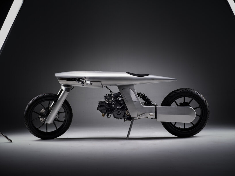 the design team has concealed the exhaust within the new frame