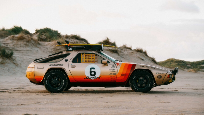 the vehicle can transport surfers to the beach as soon as the big waves roll in, like a taxi
