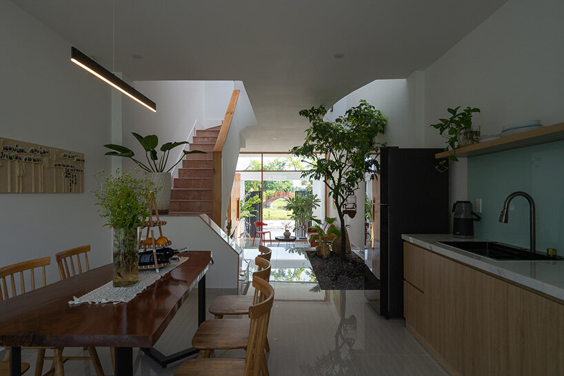 open-plan living room connects to the kitchen area