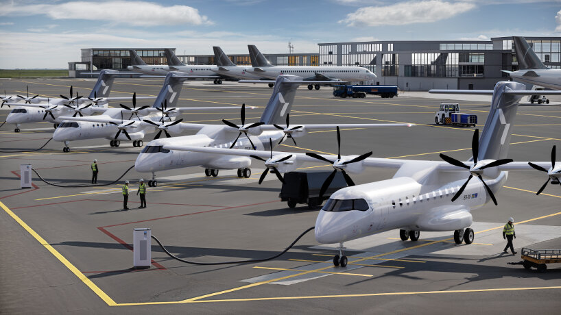 the regional electric aircraft uses motors powered by battery-derived energy