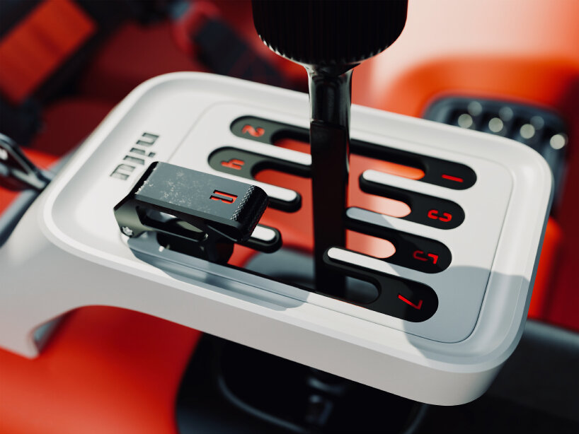 detailed view of the seven-speed manual transmission box