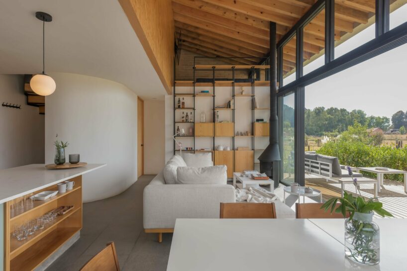 the glass facade provides views of the terrace