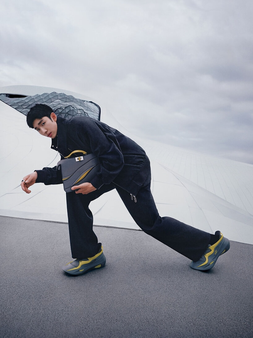 the campaign shots were held on the Harbin Grand Theatre designed by MAD Architects