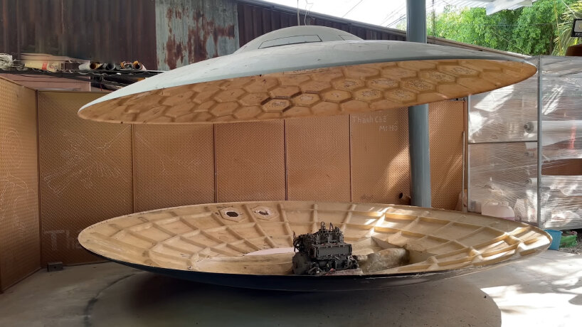 the handcrafted watercraft is made up of two parts