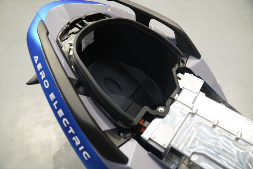 view of the helmet storage