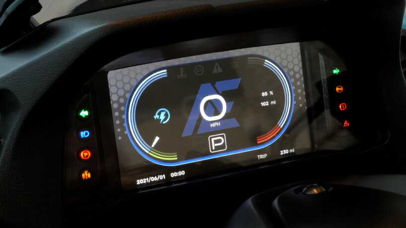 digital display for the aero-electric motorcycle