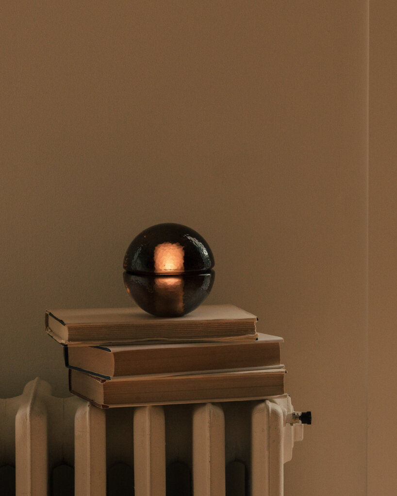 for Aesop, the design studio Bocci spins the cosmetic brand’s signature amber color into a new form