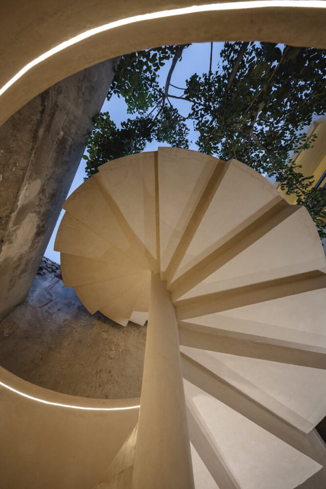 staircase inspired by the work of Architect Juan O'Gorman