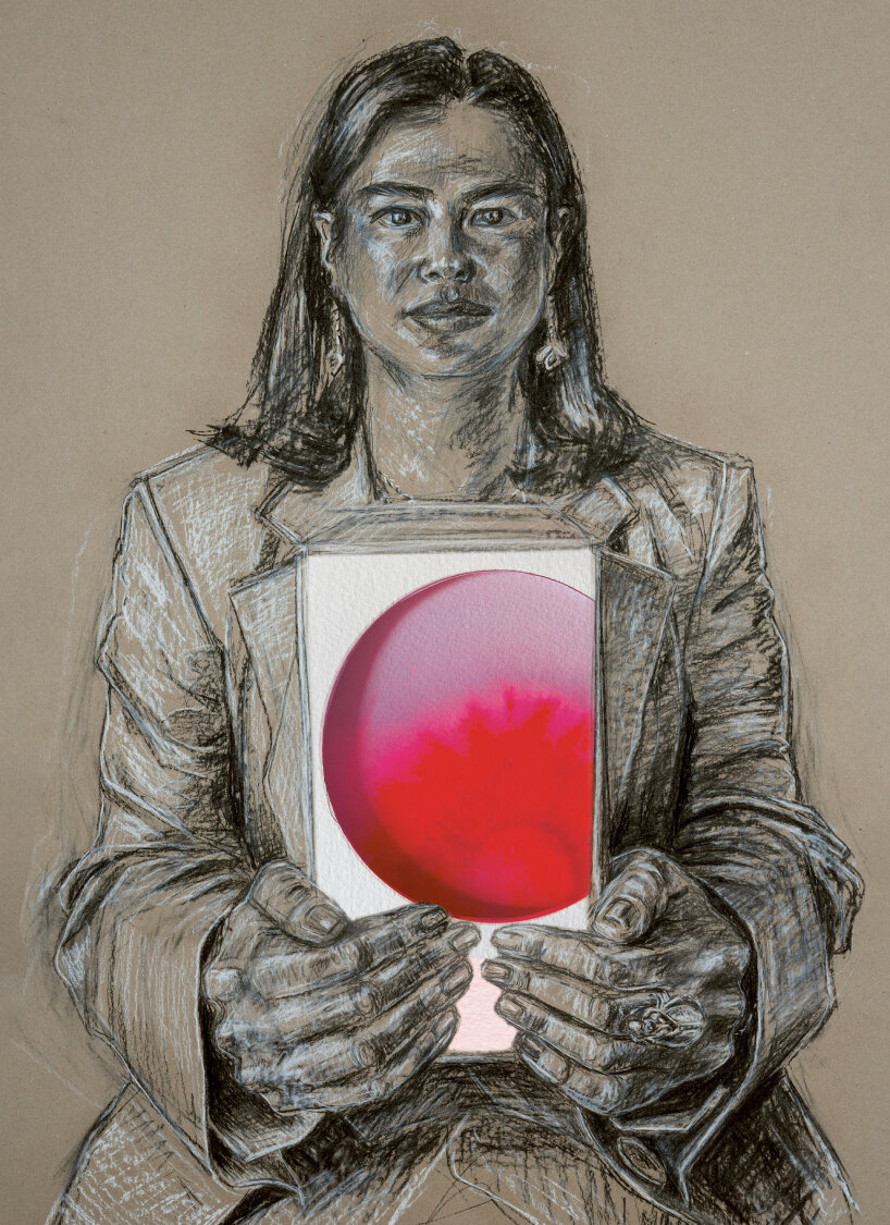 portrait of Olga Tsybytovska by Es Devlin for Congregation, her recent installation in London