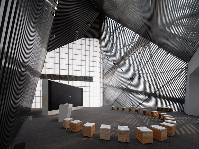 custom seating, complete with charging ports, meets the needs of guests