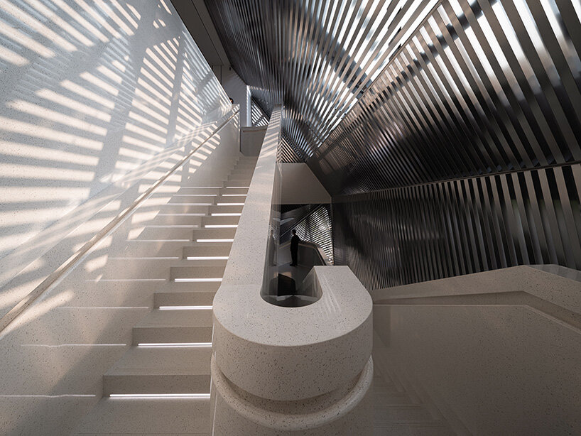 the newly added staircase ensures that visitors can access all floors