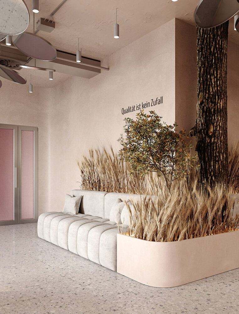 decorative panels take the shape of dental mirrors