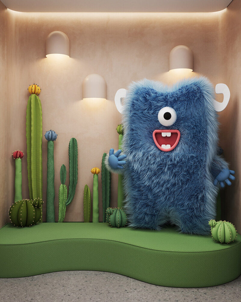 the monster watches over its smile