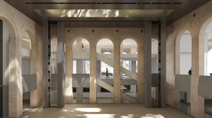 rendering of platform 1 looking onto the Rue de Rivoli © Jean Nouvel / ADAGP, Paris, 2024