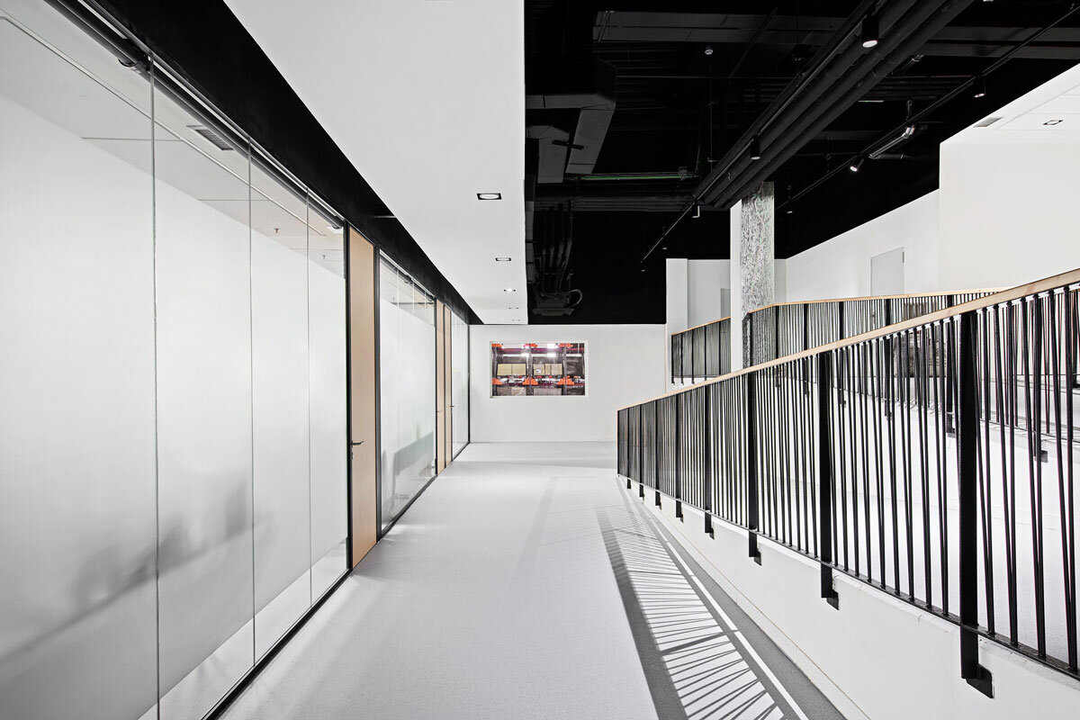 inside the facility, the design prioritizes natural light