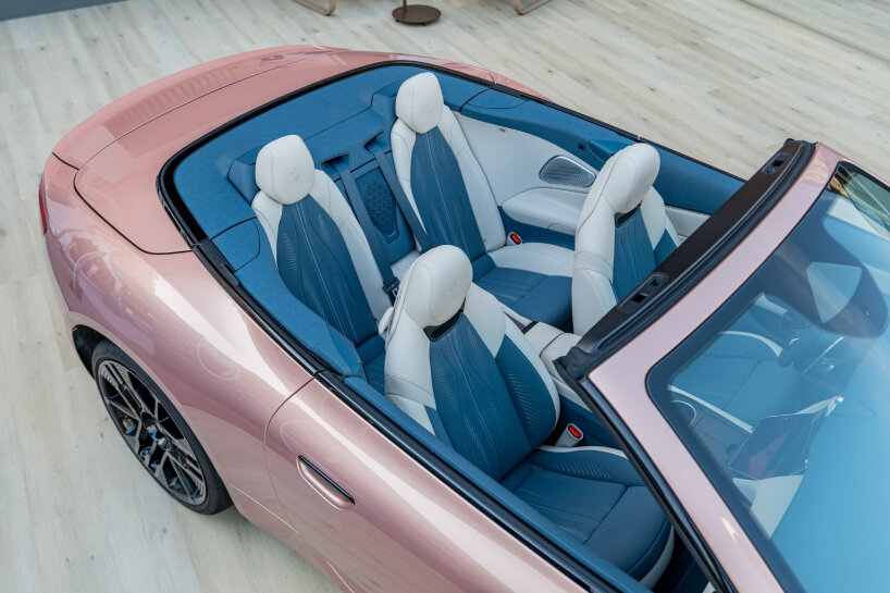 Titan Grey canvas and retractable soft top and ECONYL Denim and Ice interior for GranCabrio Folgore