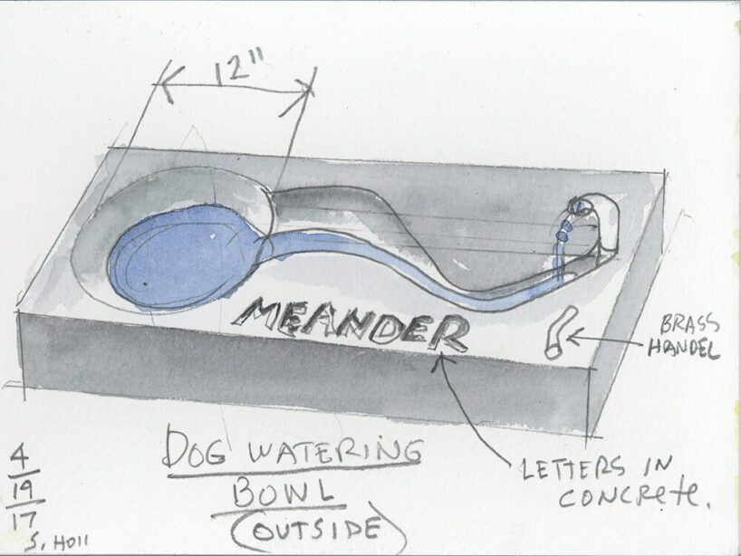 watercolor dog bowl | © Steven Holl Architects