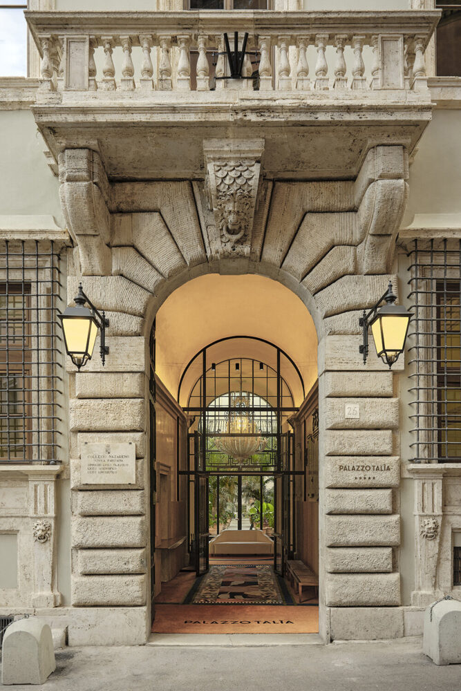 entrance to the hotel