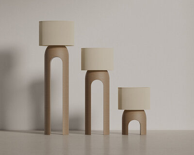 architectural arches move from seating to lighting in seba morales’ conceptual series