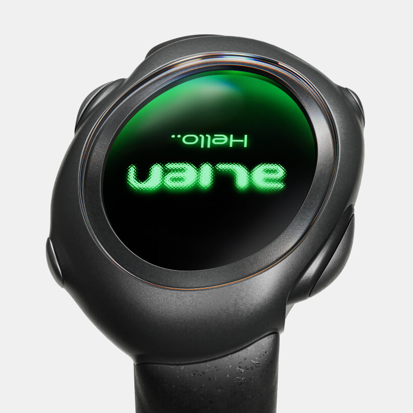 the organic-shaped wristwatch invites users to explore a more personalized interface