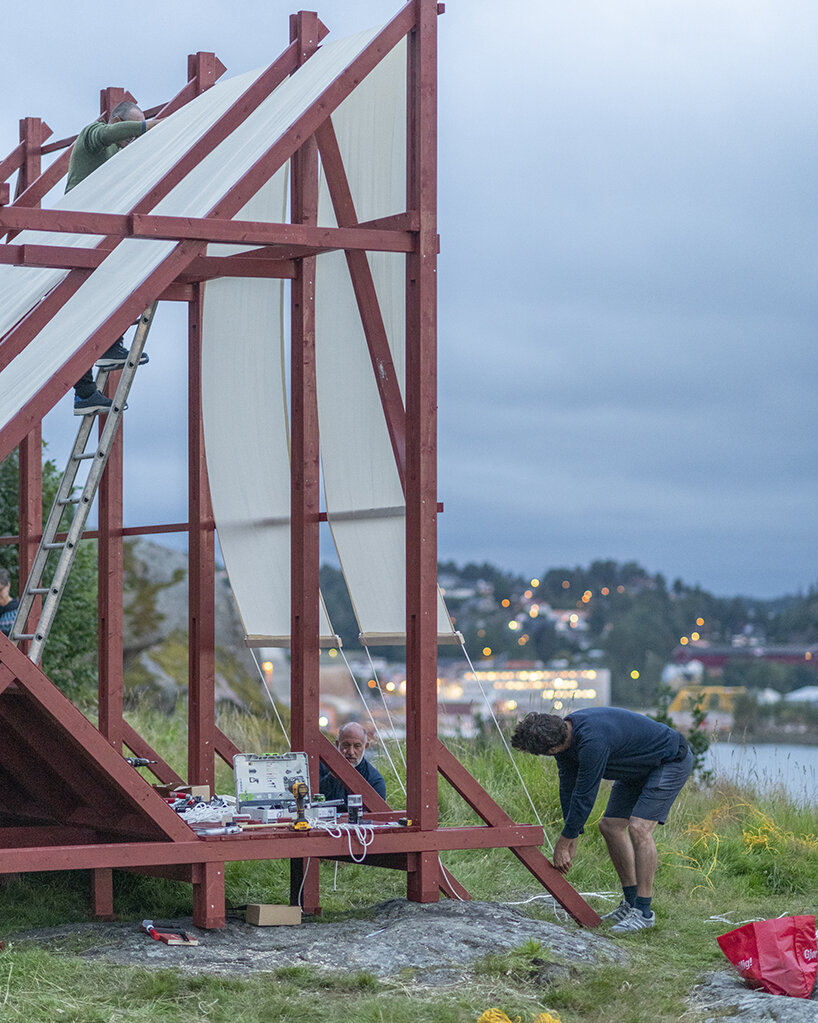 tensioning the fabrics