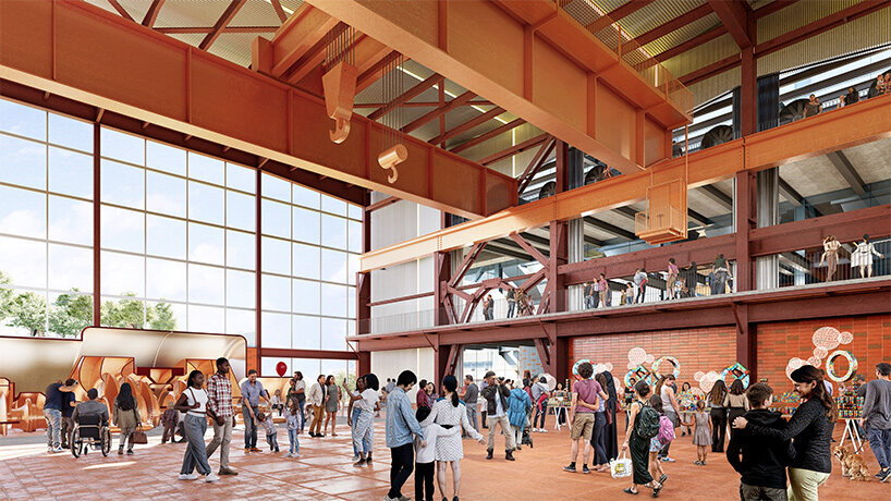 key components of the power plant, like the boiler and smokestack, will be repurposed for community use | © SCAPE