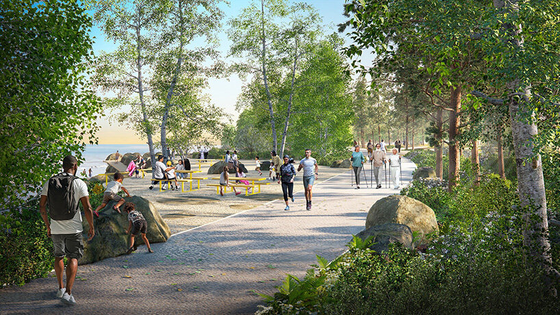 the park will feature waterfront walking paths, living shorelines, and wetland restoration | © SCAPE