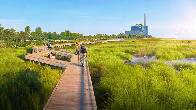 visitors can enjoy a green lawn, public beach, and bridges designed to encourage interaction with local habitats | © SCAPE