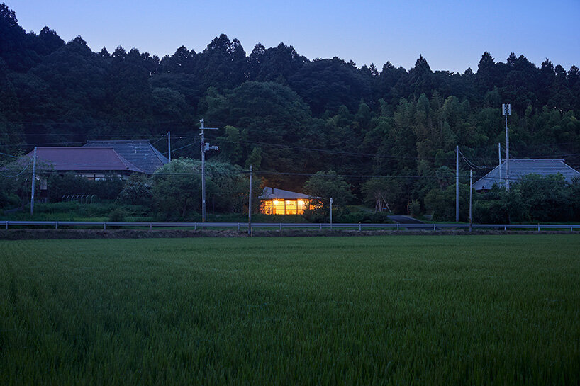 the building blends with its surroundings