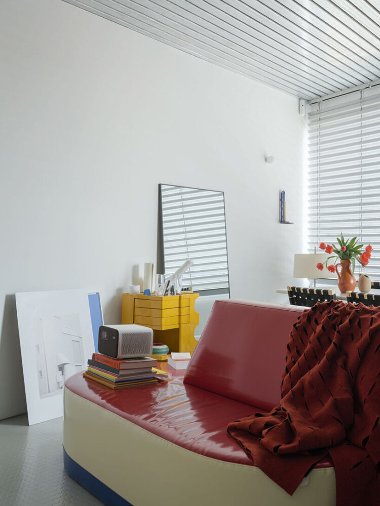 the cabinet keeps possessions accessible while limiting visual distractions