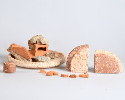mayra deberg upcycles construction by-products into decorative terrazzo objects