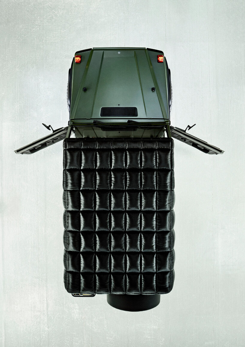 view of the automotive art piece from above