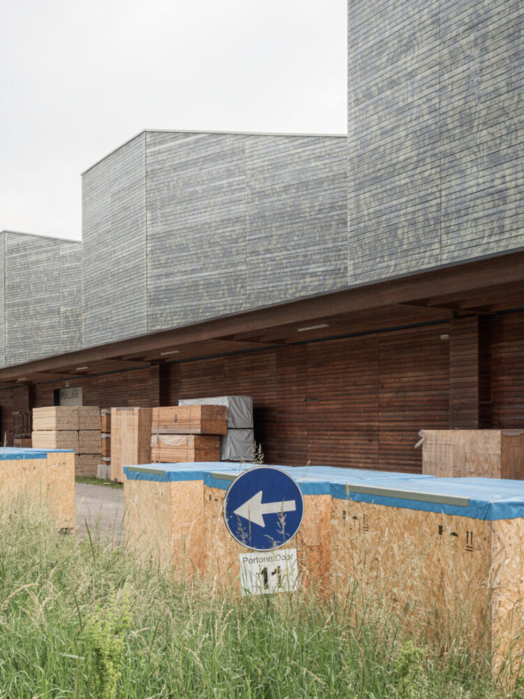 the use of wood and cellulose emphasizes the project's commitment to renewable resources