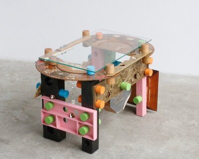 reused toys and roadside finds shape shigeki yamamoto's tables at dutch design week 2024