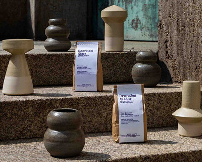 recycled sawdust-based glaze by studio peipei reduces raw ceramic materials mining