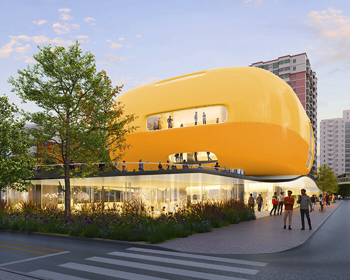 soft yellow exhibition hall by selgascano to bring playful architecture to beijing