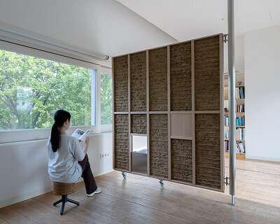 studio heech's partition puts contemporary twist on traditional korean wattle & daub method