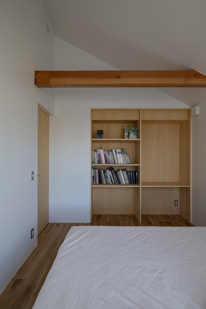 wooden surfaces ground the space