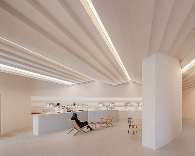 HAS design & research encloses hefei's minimalist 'simple art museum’ with undulating roof