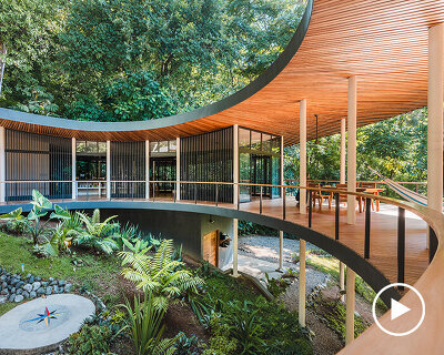 sinfonia verde: studio saxe's circular, off-grid home on stilts floats among costa rican canopy