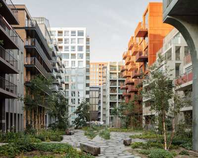 urhahn & studioninedots' oostenburg island replan blends industrial heritage & urban density