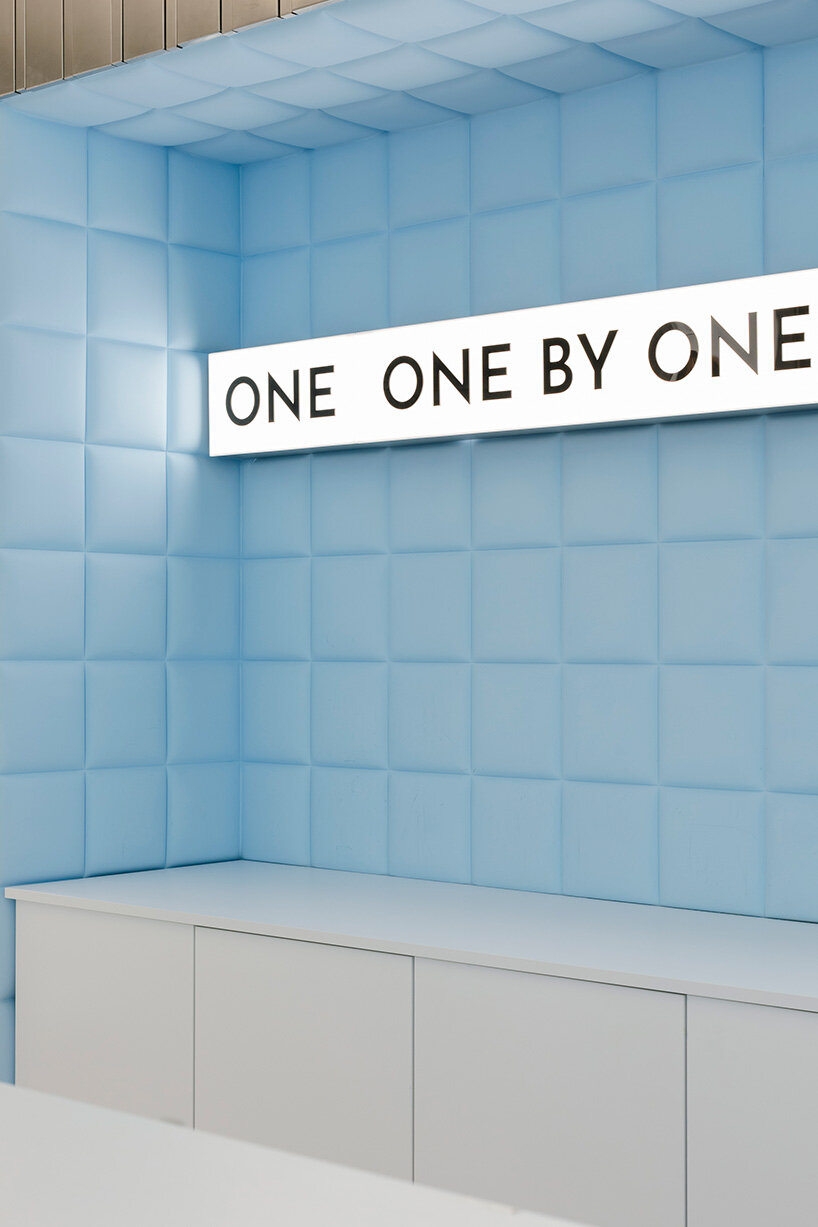 the blue tiles add a pop of color 