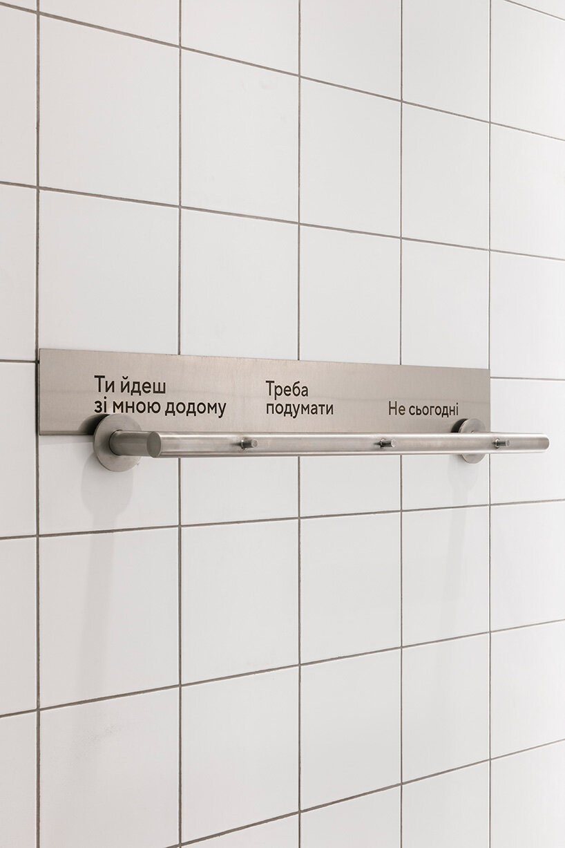 engraved hangers add to the dressing room design