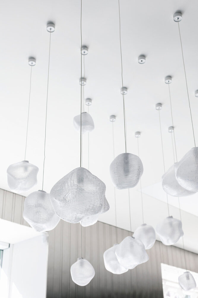 the lighting enhances the space without harsh glares