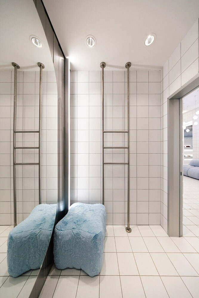 the showroom balances minimalism and playfulness